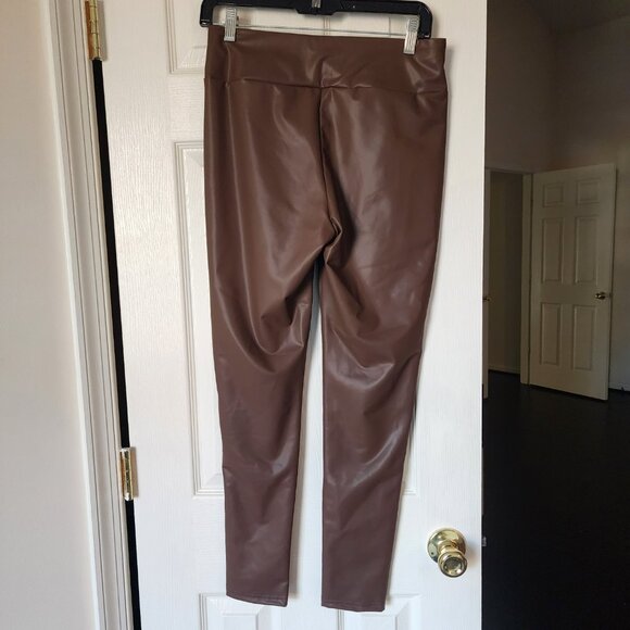 Conceited Faux Leather Leggings in Brown/Chocolate | Medium - Picture 2 of 4